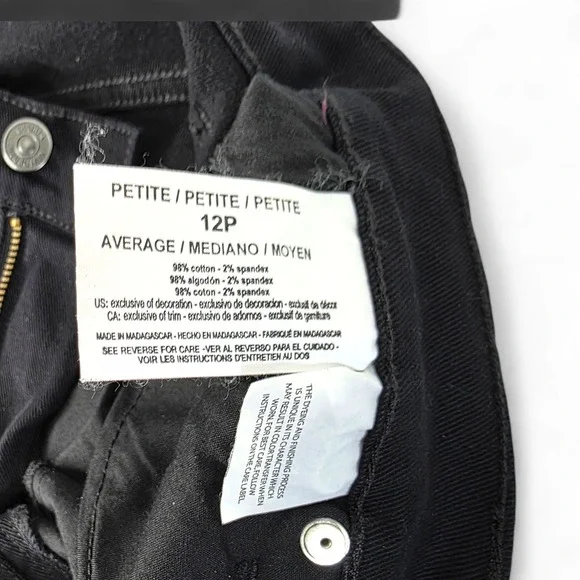 Gloria Vanderbilt Amanda High Rise Tapered Jeans Black 12P Petite - Picture 7 of 13
